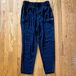 Rebecca Taylor sz 8 Dark Navy Shiny Blue Pants great pre owned condition